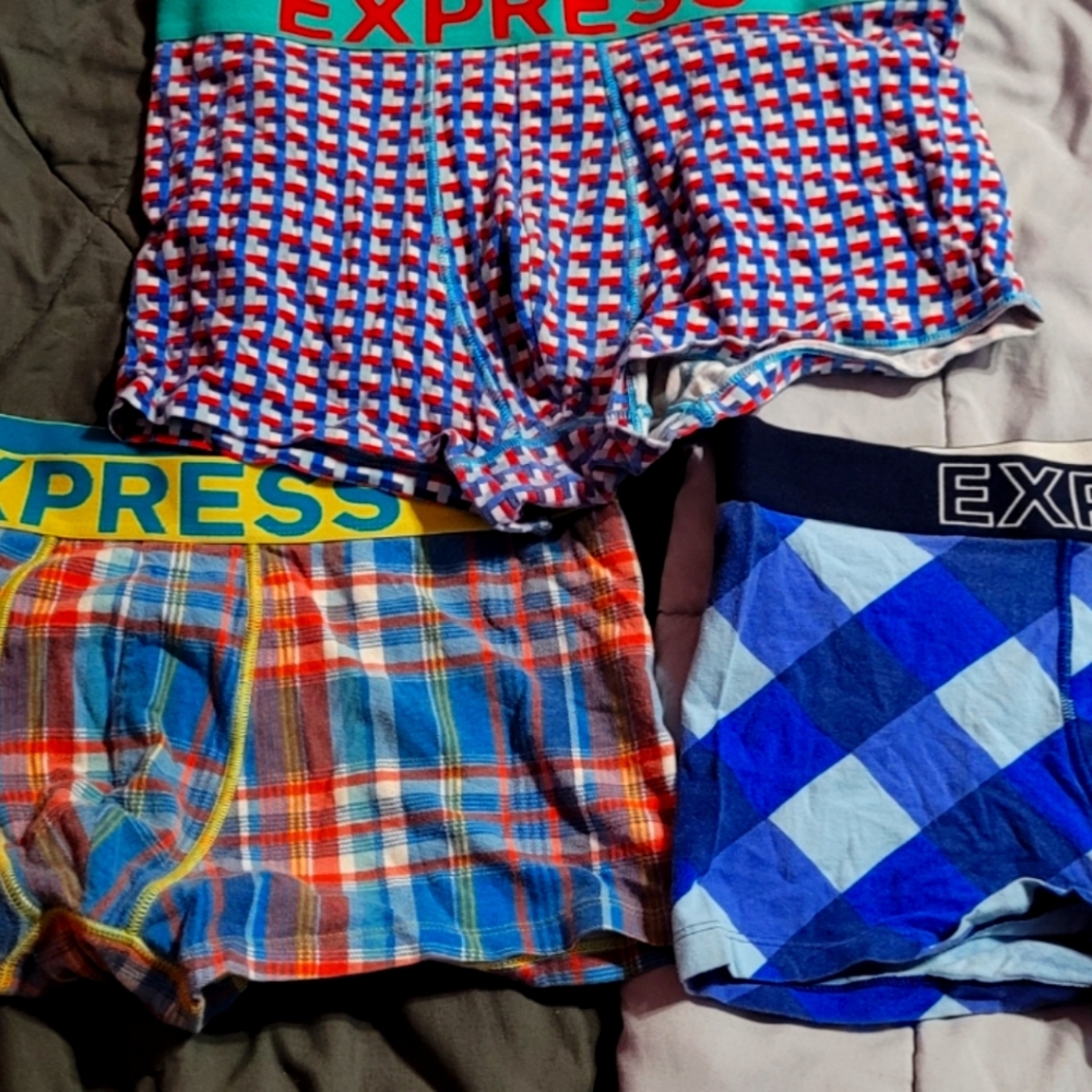 3 pair Express brand trunks style underwear.